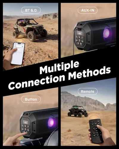 Miniatura 7 de Ehaho Barra de sonido UTV de 8 altavoces de 35 pulgadas, altavoces Bluetooth para carrito de golf [RGB y luz estroboscópica que cambia de color]