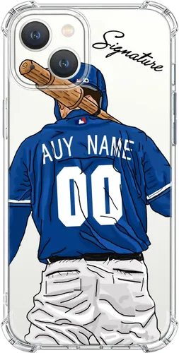 Miniatura 29 de Funda de béisbol transparente con nombre y número personalizados para iPhone 17 Air 16 15 Pro Max 14 13 Mini 12 11 Xs Xr SE3 8 7 6 Plus, con 4