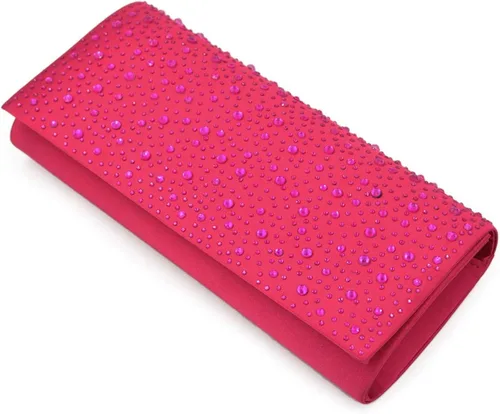 Miniatura 3 de Elegante bolso de noche de embrague de cristal con solapa de satén - colores diff Avail
