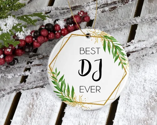 Miniatura 2 de Adorno de Navidad para DJ, regalo de Navidad para DJ, el mejor DJ del mundo, el mejor DJ de todos los tiempos, regalos de DJ impresos en un lado