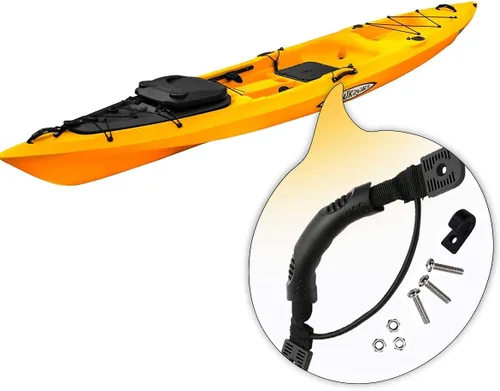 Miniatura 3 de Asas de transporte para kayak, canoa y barco, asas de transporte con tornillos para kayak oceánico, emoción, kayaks, equipaje negro 4