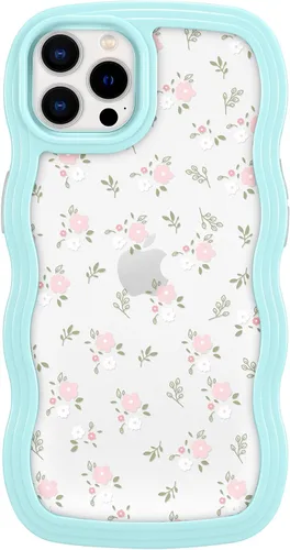 Miniatura 9 de ZCDAYE Funda compatible con iPhone 11, diseño floral estético, bonita funda rizada y ondulada para mujeres y niñas, funda de TPU suave a prueba