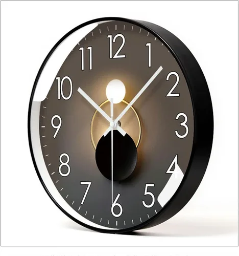 Miniatura 4 de GRFIT Reloj de pared decorativo de 9.8 in/11.8 in/13.8 in, moderno reloj de pared circular de moda para decoración de interiores, reloj digital