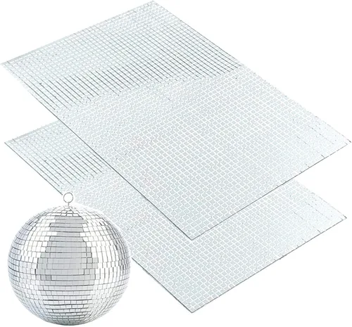 Miniatura 7 de REDODECO Adhesivos de Mosaico de Espejos de Cristal Real en Plata para Manualidades, Azulejos de Cristal Cuadrados Autoadhesivos, 5mm por 5mm