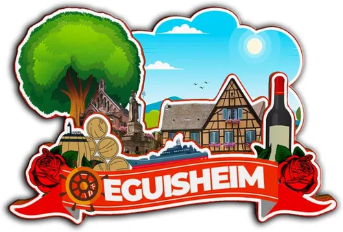 Eguisheim Grand Est France - Imán de madera para nevera, monumentos 3D, recuerdos coleccionables de viaje, decoración hecha a mano -2967