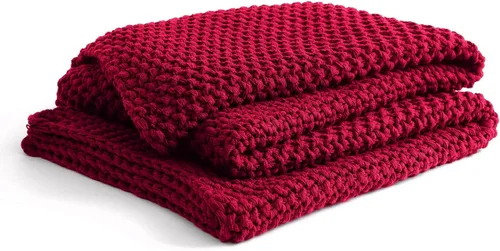Miniatura 17 de YnM Manta de Punto Grueso de Algodón, Mantas de Punto Trenzado para Cama, Sofá, Sillón, Cómoda y Relajante, Pieza Decorativa para Casa de Campo