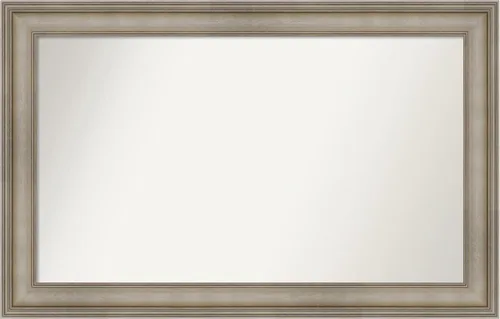 Miniatura 44 de Amanti Art Espejo de baño plateado para sobre el fregadero, 26 x 26 pulgadas, espejo cuadrado de plata antigua, marco de madera tradicional mediano