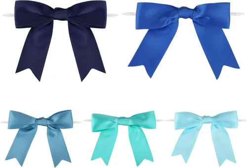 Miniatura 12 de Meseey 50 lazos de satén prefabricados para Halloween con lazo giratorio de 3.5 pulgadas, lazos para bolsas de golosinas para Halloween, coronas
