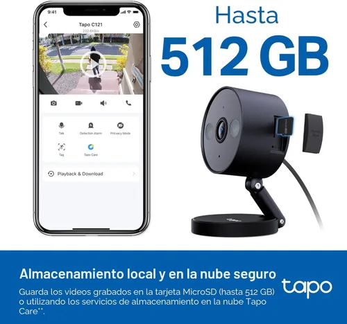 Miniatura 5 de Tapo by TP-Link - Cámara de seguridad 2K QHD para interior/exterior, visión nocturna a color, detección gratuita de personas/mascotas/vehículos