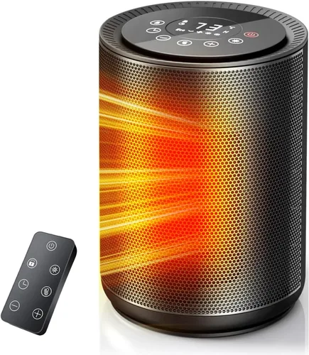 ZAFRO Calentadores de Espacio Pequeño para uso en interiores, Ventilador de Calentadores Eléctricos Portátiles con termostato y control remoto,