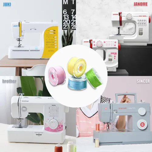 Miniatura 7 de 36 piezas de bobinas e hilos de coser preenrollados con estuche de plástico de almacenamiento, juego de hilos de coser de colores surtidos