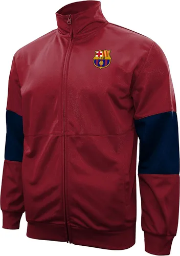Icon Sports Chaqueta deportiva de fútbol para hombre Oficial FC Barcelona Barca World Football Club Team Casual Full Zip Up Active Adult Training