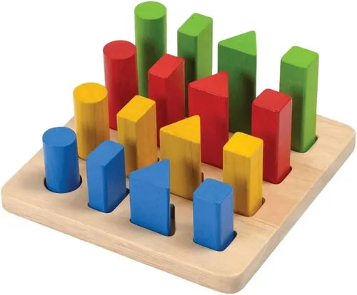 Miniatura 15 de PlanToys (2403 Tabla de clasificación geométrica de madera hecha de madera de caucho y pinturas y tintes no tóxicos)