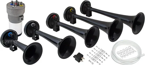 Vixen Horns LOUD 5/Five Trompeta Dixie Musical/Music Sound Air Bocina con compresor completo sistema/kit negro 12V VXH6801B