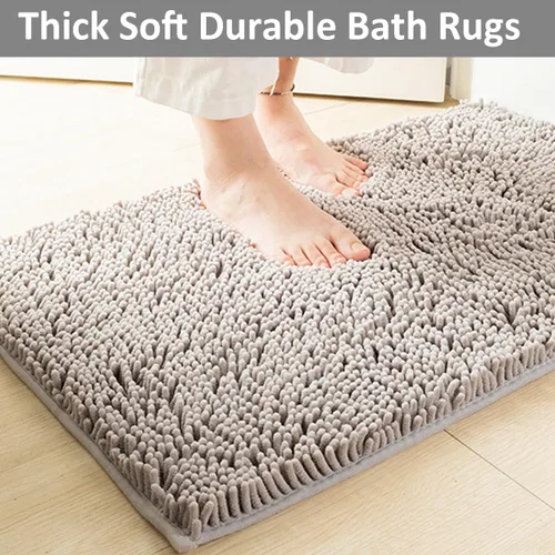 Miniatura 4 de Juego de 3 alfombras de baño antideslizantes de 3 piezas, alfombra de baño ultra suave, alfombra de baño absorbente y peluda, juego perfecto