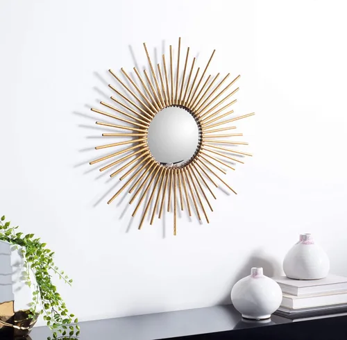 Miniatura 4 de Safavieh Home Collection Rosaland 24-inch Gold Sunburst Round Mirror