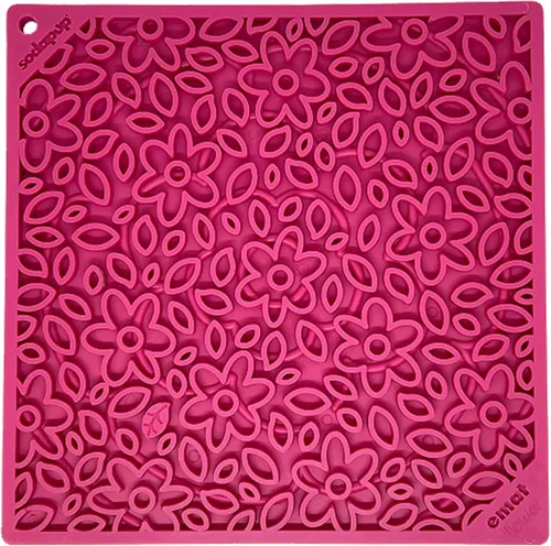 SodaPup Flower Power eMat - Tapete Alimentador Duradero para Lamer Fabricado en EE.UU. con Goma No Tóxica, Segura para Mascotas, Apta para Alimentos