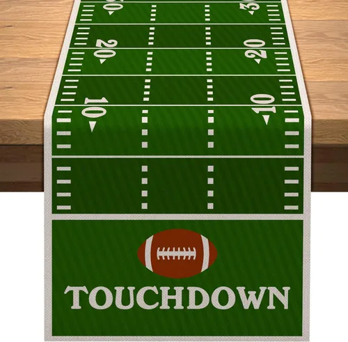Vohado Camino de mesa para cancha de fútbol americano, decoración de fiesta de cumpleaños, cocina, comedor, decoración de mesa del hogar (13 x 72