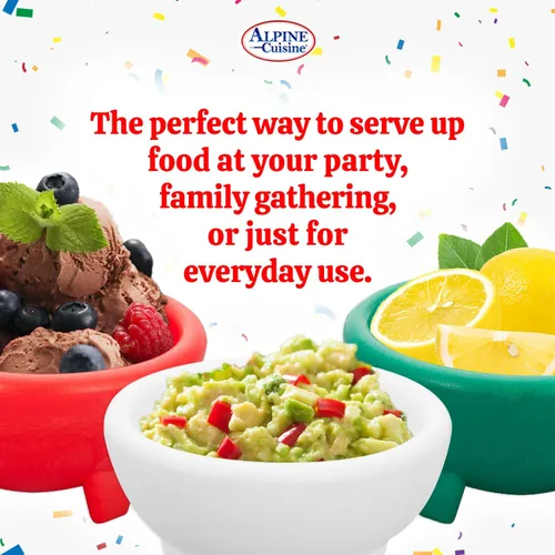 Miniatura 5 de Alpine Cuisine Juego de 3 cuencos pequeños para salsa (Molcajete), material plástico de grado alimenticio, resistente y fácil de limpiar, cuenco