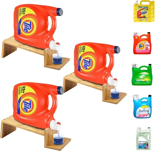Miniatura 8 de TidyFriend - Dispensador de detergente para ropa con bandeja, dispensador de jabón para ropa con patas de goma antideslizantes para organización
