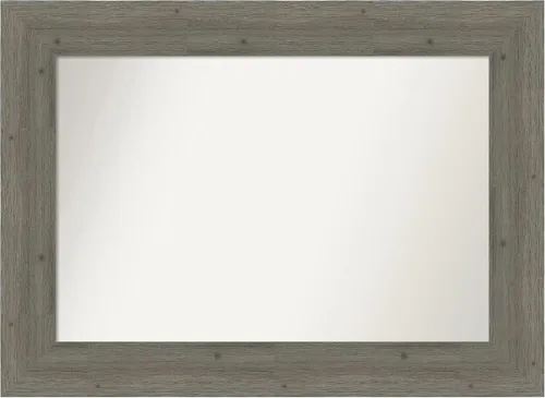 Miniatura 39 de Amanti Art Espejo de baño gris para sobre el fregadero, 27 x 27 pulgadas, espejo de tocador cuadrado gris, marco de madera rústica de campo medio