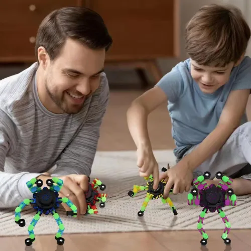 Miniatura 6 de Fidget Spinners, robot de cadena transformable para hacer tú mismo, que brilla en la oscuridad, juguete mecánico creativo para aliviar el estrés