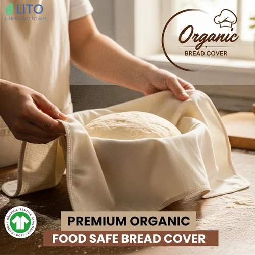 Miniatura 2 de LITO LINEN AND TOWEL Toallas de saco de harina para prueba de masa de pan, sin blanquear, paño grueso de algodón para hornear baguettes, ciabatta