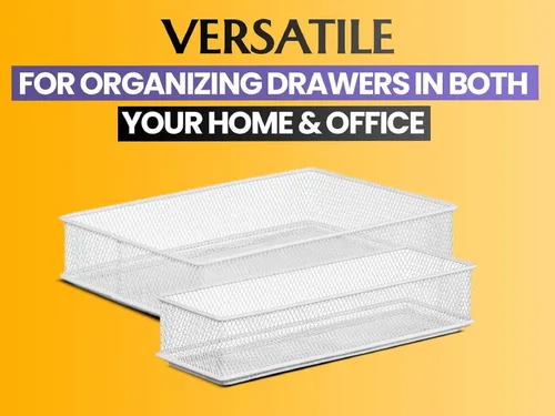 Miniatura 4 de YBM HOME Organizador de cajones de malla blanca para cajones y estantes, soporte para suministros escolares, cesta organizadora de escritorio