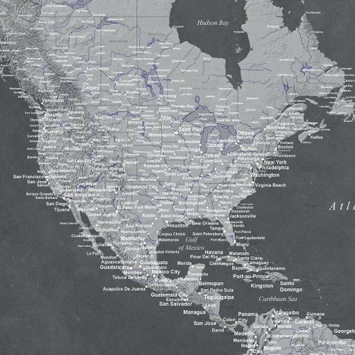 Miniatura 14 de 3 paneles - Mapa de viaje colorido del mundo con alfileres en lienzo envuelto en galería, mapa de pared grande
