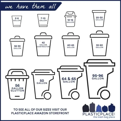 Miniatura 4 de Plasticplace Bolsas de basura compostables de 12-16 galones │ 1 mil │ Revestimientos para botes de basura con tinte verde │ 24 pulgadas x 33
