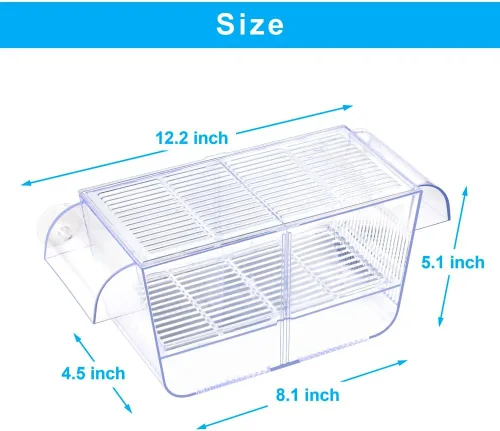 Miniatura 2 de DaToo Caja de cría de peces acuario tanque de retención transparente Caja de aislamiento de peces aclimatación incubadora incubadora criador