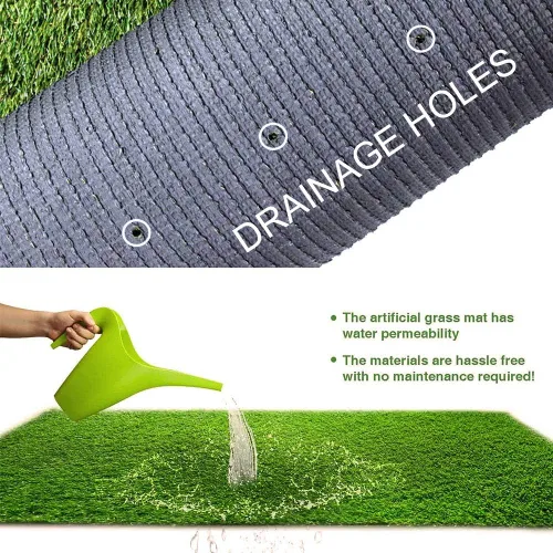 Miniatura 4 de Petgrow Alfombra de Césped Artificial Sintético, Césped de 5 x 100 pies, 1.38" de Grosor, Alfombra de Césped Falso para Interior/Exterior, Césped