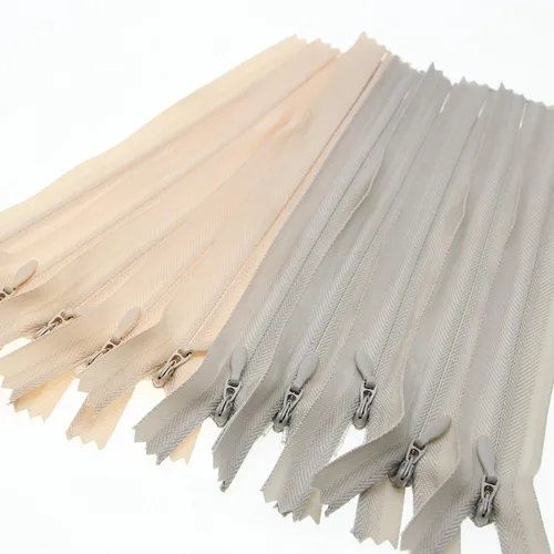 Miniatura 28 de Leekayer Cremallera invisible de 14 pulgadas para costura artesanal, bolsa de vestir 3# beige gris 14.0 in, cremallera oculta de nailon para Beige