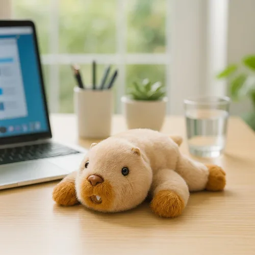 Miniatura 5 de Adorable animal de peluche de castor suave, lindo regalo de cumpleaños para niños y niñas pequeños
