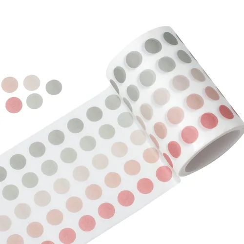 Miniatura 10 de YUBBAEX Morandi Cinta Washi de Puntos de 5/16" Pegatinas Redondas 1250 Puntos Adhesivos para Bullet Journal Planificador Scrapbooking 2 3/8" x 10
