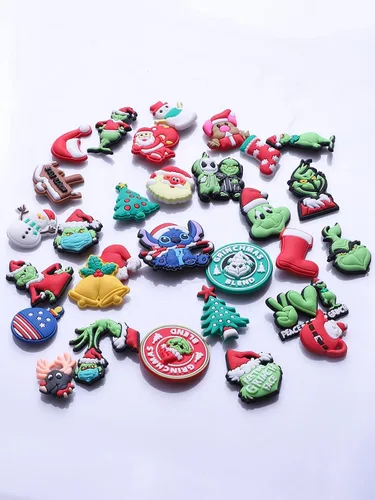 Miniatura 7 de 30 dijes de Navidad para zapatos, lindos dijes de Navidad de dibujos animados para zueco y pulsera para niños, niñas, niños y adultos, regalos