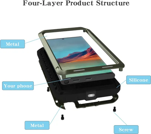 Miniatura 3 de LOVE MEI Funda militar resistente para Samsung Galaxy S22 Ultra, sin protector de pantalla de vidrio templado, a prueba de golpes, a prueba de Verde