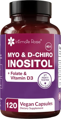 Intimate Rose Suplemento de mio-inositol y D-Chiro inositol con folato y vitamina D - Apoya el equilibrio hormonal, los ciclos regulares y la salud