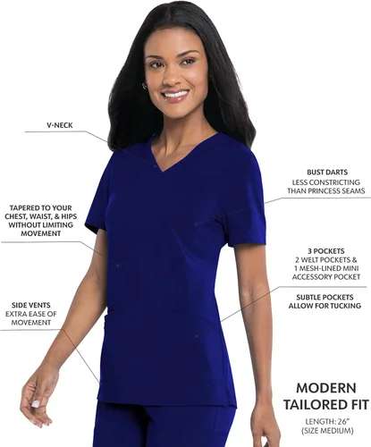 Miniatura 2 de Urbane Performance 9015 - Camiseta médica de ajuste a medida con 3 bolsillos para mujer