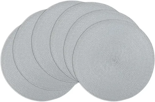 Miniatura 26 de Winknowl Juego de 4 manteles individuales redondos trenzados, lavables, tejidos resistentes al calor, para mesas de cocina, comedor, manteles Beige