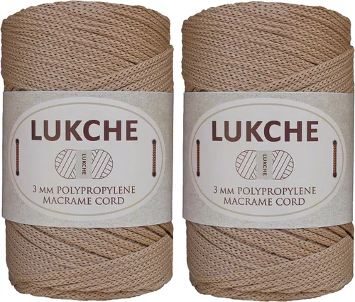 Miniatura 15 de Cordón de macramé de poliéster premium de 3 mm (134.72 metros), (250 g) 100% cuerda de macramé de polipropileno, hilo de crochet de macramé colorido