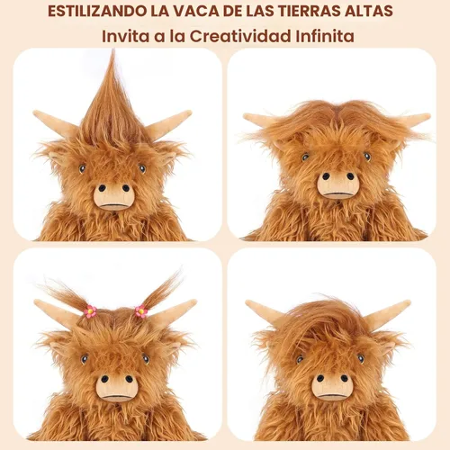 Miniatura 4 de SuzziPals Vaca de las Tierras Altas de Peluche Calentable y Enfriable, Almohadilla Calentable Microondable para Relajación y Alivio, Juguetes