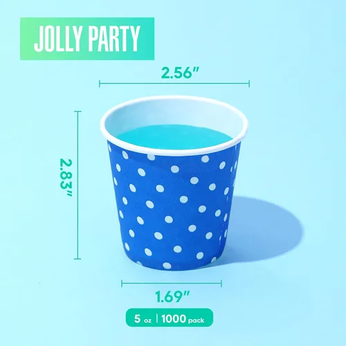 Miniatura 2 de Paquete de 1000 vasos de papel de 5 onzas, vasos desechables de papel multicolor, vasos pequeños para enjuague bucal, vasos para bebidas frías