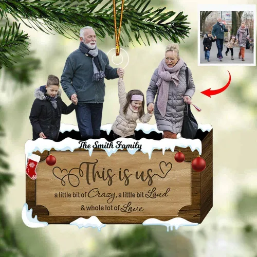 Miniatura 21 de IZI POD - Adorno familiar 2025, recuerdo de Navidad personalizado, decoración de madera o acrílico 2D personalizada para el hogar y el automóvil