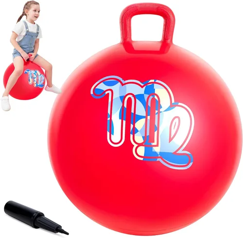 Miniatura 14 de ZOOJOY Hopper Ball, juguetes de salto para niños, pelota inflable de 18 pulgadas con asa para niños y niñas de 3 a 8 años, juguete inflable