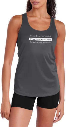 Miniatura 465 de Camiseta deportiva sin mangas oficial de la NCAA Collegiate para mujer, con espalda cruzada, logotipo primario, colección carbón