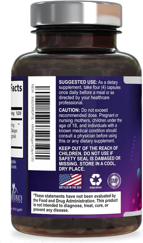 Miniatura 8 de Píldoras de colágeno múltiple de 2400 mg – Tipos avanzados I, II, III, V, X – Píldoras de péptidos de colágeno hidrolizados, suplementos de colágeno