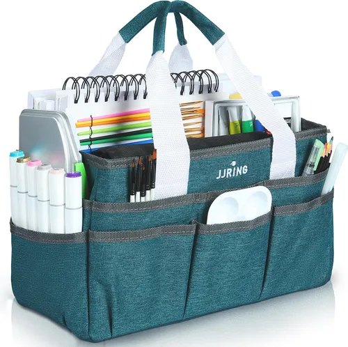 Miniatura 29 de JJRING Bolsa Organizadora de Transporte para Manualidades, Organizador de Almacenamiento de Arte con Múltiples Bolsillos, Bolsa de Costura Morado