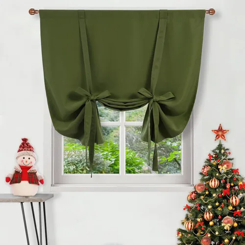 Miniatura 16 de DWCN Cortinas Opacas - Persiana Enrollable con Lazos para Ventana, Aislamiento Térmico, Oscurecimiento de Habitación, Cortinas con Bolsillo
