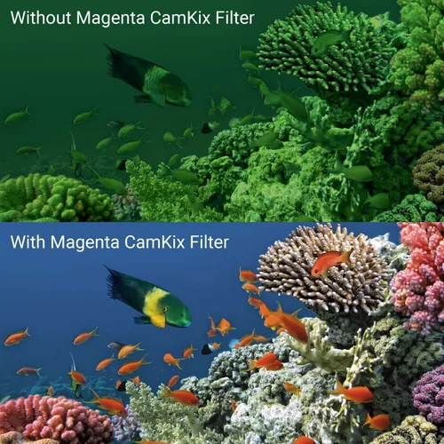 Miniatura 5 de Juego de lentes para sumergir cámara GoPro HERO, en colores variados para filmar y tomar fotografías debajo del agua, colores vívidos, con contraste